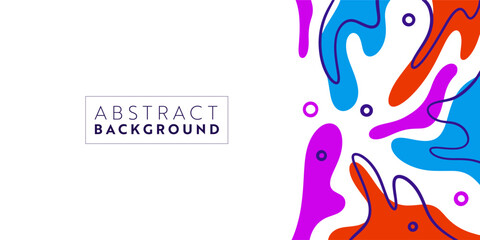 Abstract colorful template banner design with liquid shape.