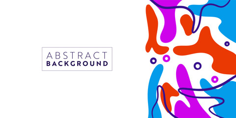 Abstract colorful template banner design with liquid shape.