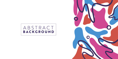 Abstract colorful template banner design with liquid shape.