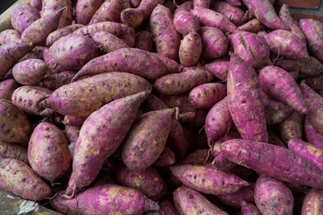 market table with fresh yuca
