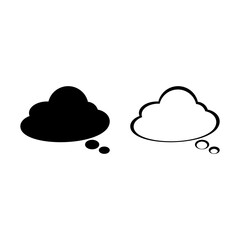 Thought cloud icon. Thought cloud logo isolated on white background