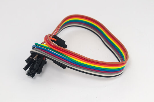 Rainbow Cable With Female To Female Connector As A Jumper For DIY Materials.