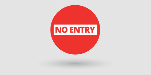 No Entry Flat Design Vector illustration