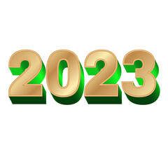 number 2023 new year 3d png