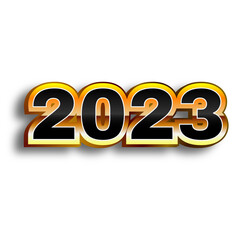 number 2023 new year 3d png