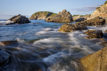 Rough seas off the coast.