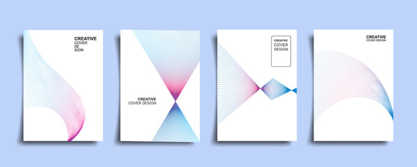 Minimal futuristic cover design. Creative colorful gradient design. Future geometric patterns, trandy line, vector, abstract. Eps10 vector set