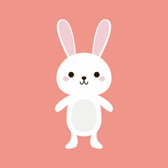 Happy Easter Bunny Vector illustration. Cute Rabbit cartoon character.