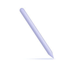 Stylus for tablet 3d. A signing tool on a touch gadget. Digital use of professional graphics. instrument for drawing, modern, cool pen or pencil. Pink isolated stylus for signatures. Vector.