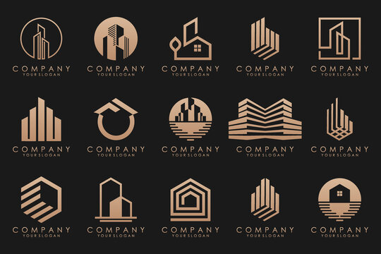 Set of Building, Real Estate, and Construction logo design inspiration.