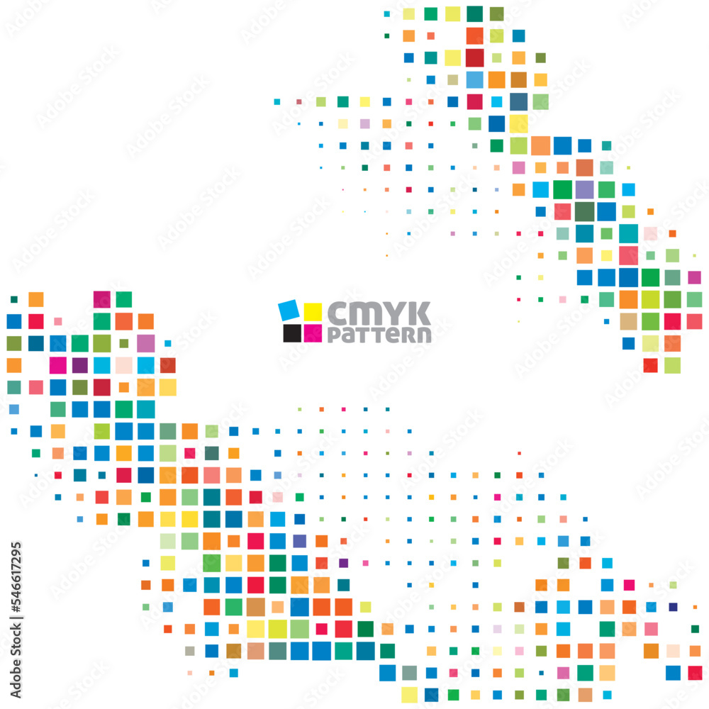 Poster Simple mosaic background with small multicolor squares