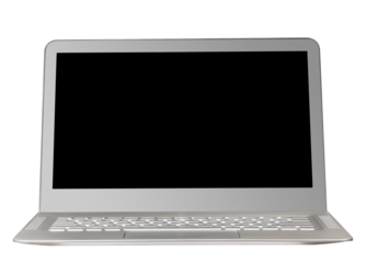 Modern grey metal laptop isolated