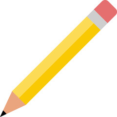 Pencil, vector. Yellow pencil with red eraser.