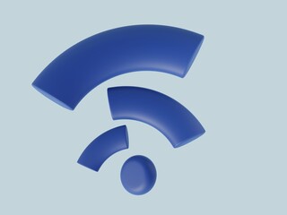 Icon with error wifi for web design. Computer technology concept. Forbidden access. Online business network technology. Icon symbol. 3d render illustration