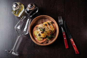 concept of aesthetic food serving. delicious food