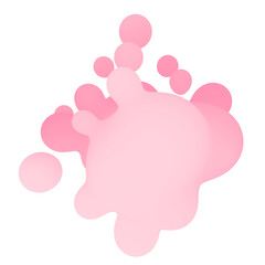 Abstract soft pink liquid stain isolated on transparent background in PNG format. 3D render