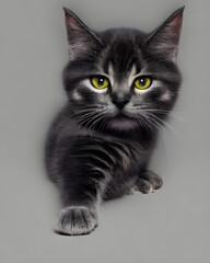 Digital Illustration Kitten Posing
