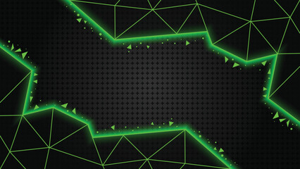 Futuristic abstract black and neon green background
