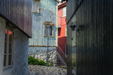 In den Gassen von Tórshavn auf den Färöer Inseln