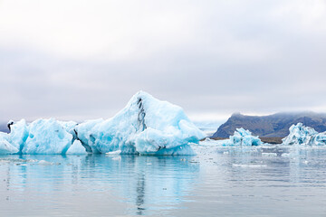 Icebergs at Jökulsarlon glacier lagoon