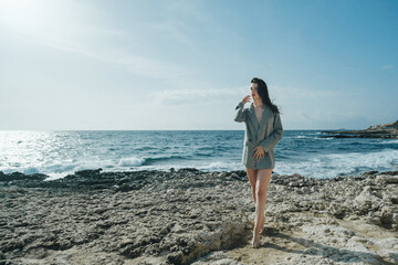 girl on the beach calanques