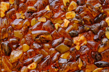 Abstract texture and background of amber stone.