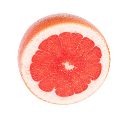Half grapefruit isolated on white background