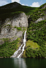 waterfall in the mountains