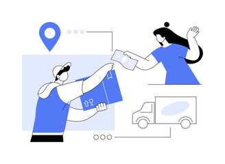 Cash on delivery abstract concept vector illustration.
