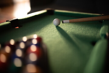 billards table with balls ready for break