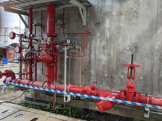 Photo of hydrant tower fire fighting system protection of the power plant. The photo is suitable to use for industry background and poster.