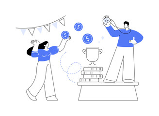 Prize pool abstract concept vector illustration.