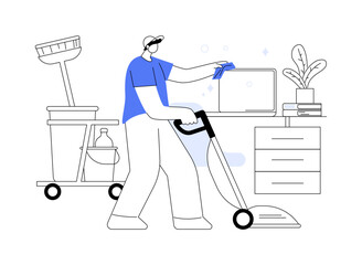 Commercial cleaning abstract concept vector illustration.