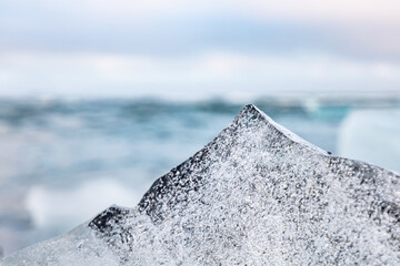 Clear Black Ice at the Ocean