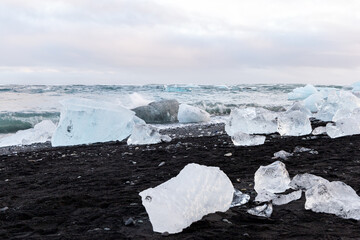 Ice at diamond beach in iceland