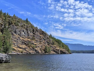 Coastline of British Columbia on a summer day