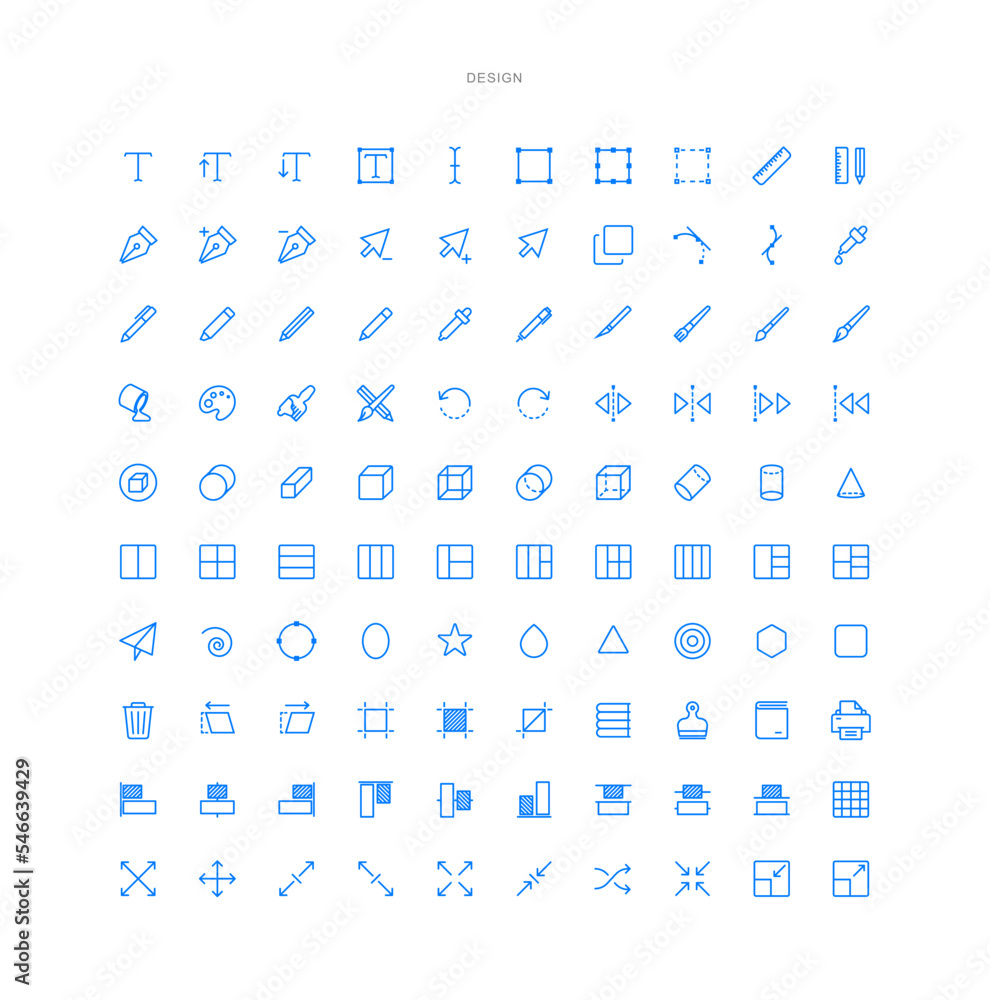 Wall mural set of icons for web design