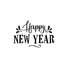 Fototapeta premium Happy New year hand drawn typography design vector happy new year design with cute elements