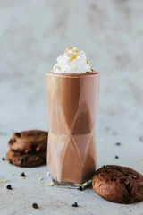 Foto op Plexiglas Refreshing chocolate milkshake with cookies © Jeffrey Bethers/Wirestock Creators