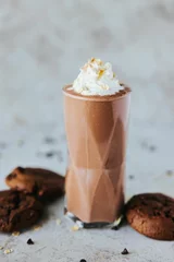 Türaufkleber Refreshing chocolate milkshake with cookies © Jeffrey Bethers/Wirestock Creators