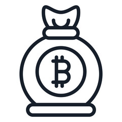 bold outline icons related to bitcoin. bitcoin currency and  finance. 