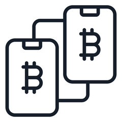 bold outline icons related to bitcoin. bitcoin currency and  finance. 