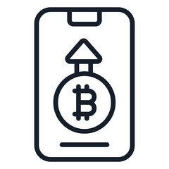bold outline icons related to bitcoin. bitcoin currency and  finance. 