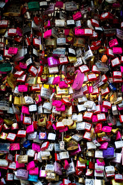 Locks cover the walls of the famed Verona, the fictional location of Shakespeare's Romeo and Juliet.