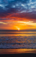 Magic of nature. Creating beautiful colors and patterns. Gorgeous sunrise at Trincomalee, Sri Lanka.
