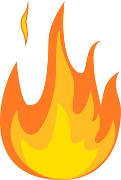 Cartoon fire flames set.