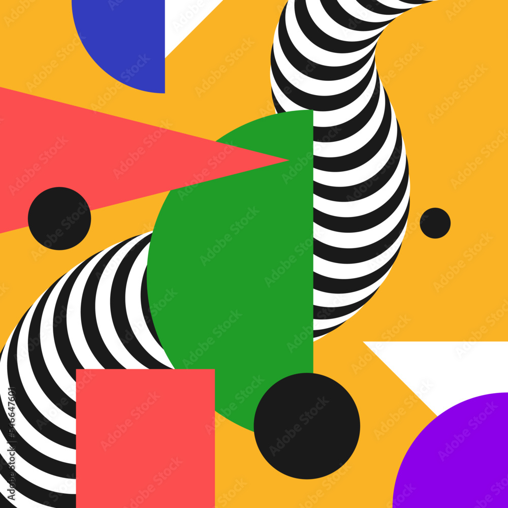 Poster composition with geometric shapes. abstract background for design. trendy stylish graphics