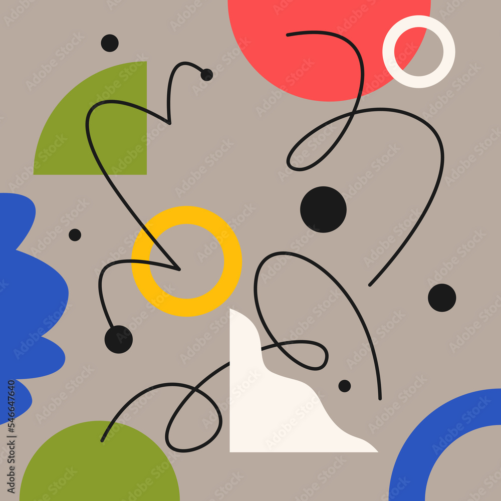 Poster modern geometric composition of various shapes. illustration for design. abstract background in the 
