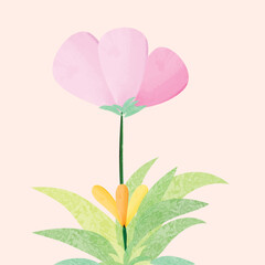 abstract watercolor  flower  vector illustration
