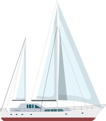 Yacht sailboat or sailing ship, - obrazy, fototapety, plakaty